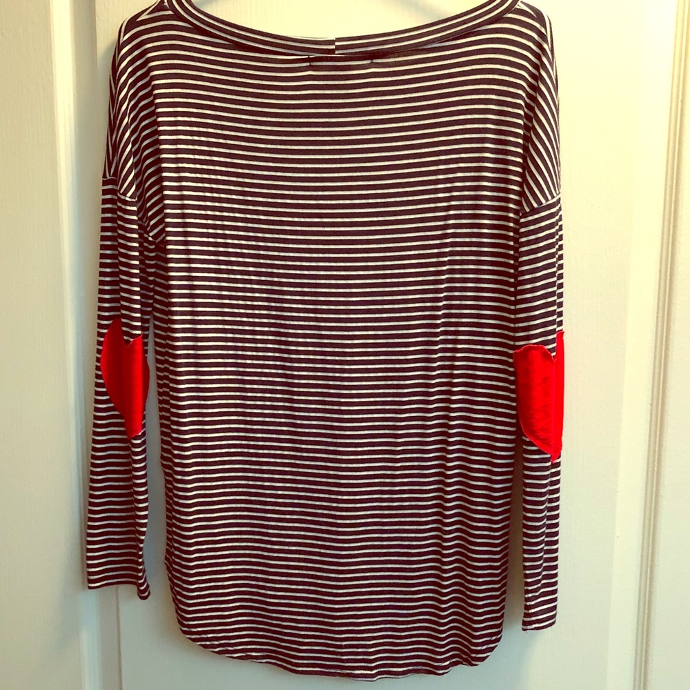 Navy blue stripped long sleeve shirt
